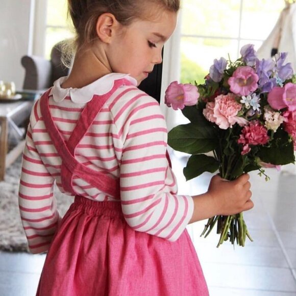 Buissonniere Other - Buissonniere Girls Overall Skirt Dress Linen Blend Size 2 Pink